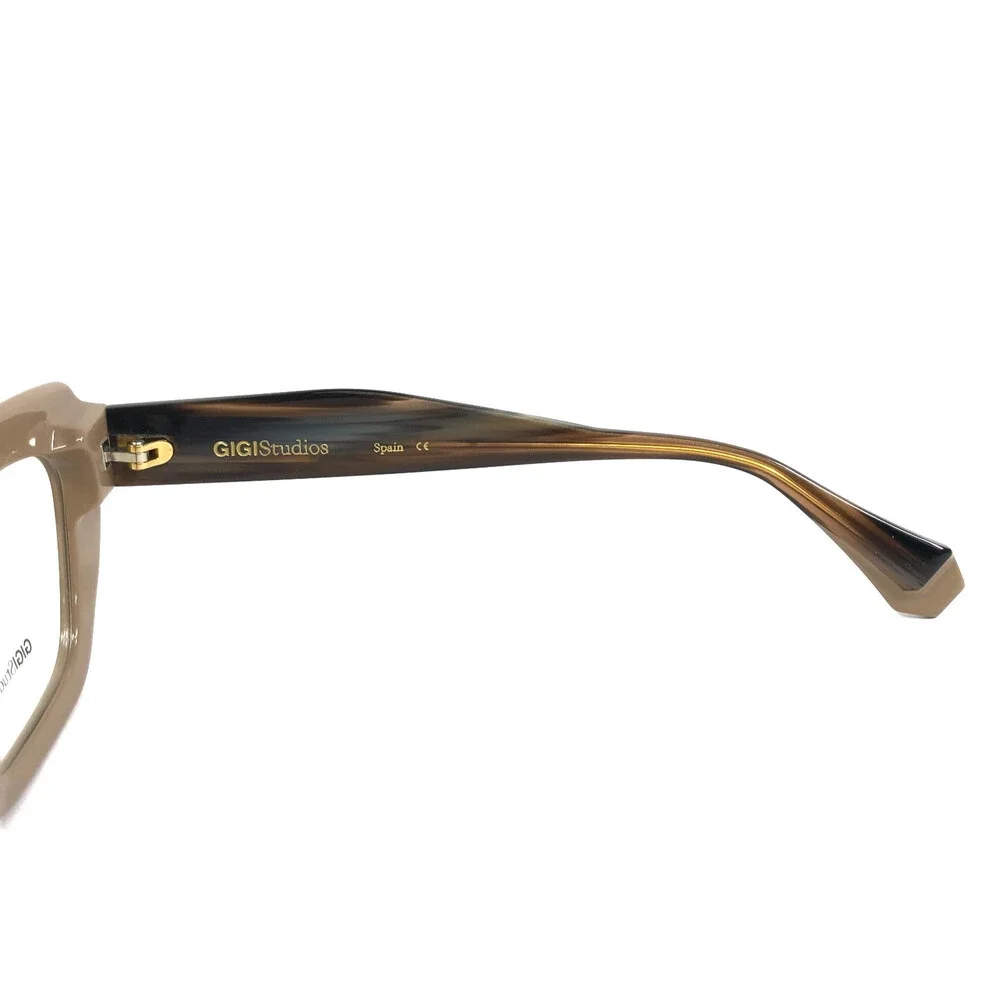 Gigi Studios Eyeglasses Frame KIRA 6727/8 Beige Brown Horn Full Rim 51-20-140